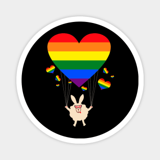 Rabbit Rainbow Flag Sunglasses Gay Pride LGBT Magnet